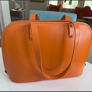 Leather laptop tote by Jack Georges